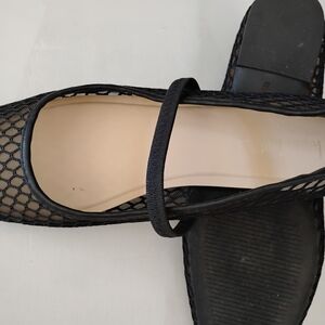 Nicole Miller Black Mesh Flats